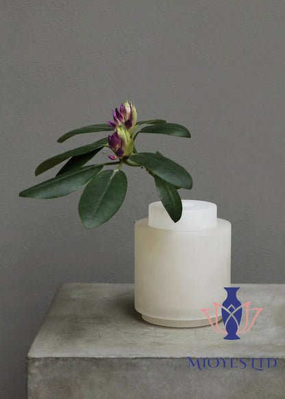 Small white alabaster vase