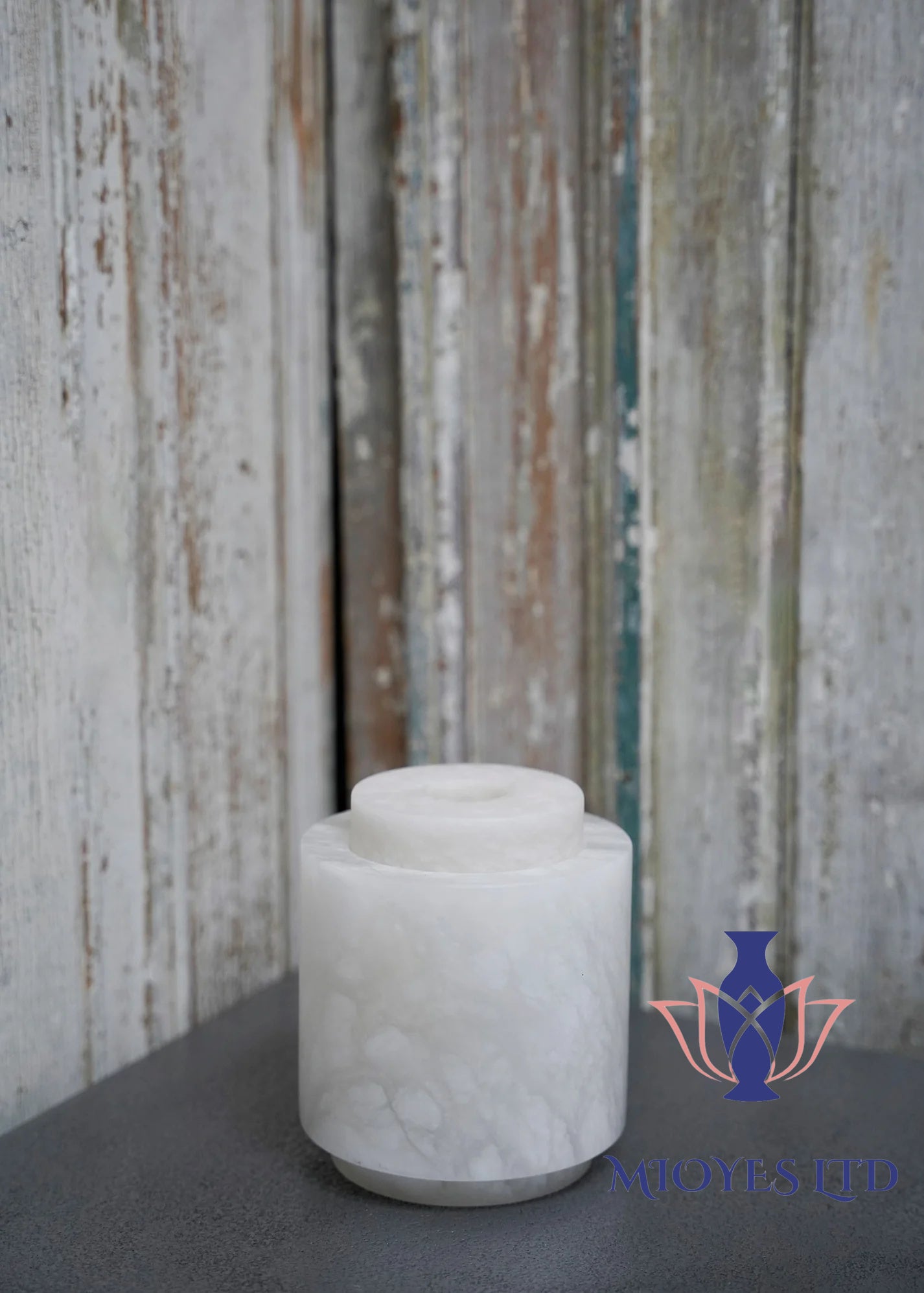 Small white alabaster vase