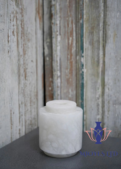 Small white alabaster vase